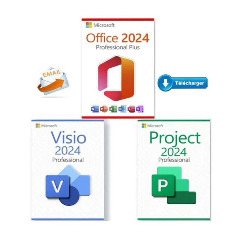 Pack Office Pro 2024 + Project Pro 2024 + Visio Pro 2024 - K - Licence Store